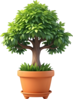 AI generated a bonsai tree in a pot on a white background png