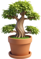 ai gegenereerd een bonsai boom in een pot Aan een wit achtergrond png