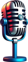 ai généré dessin animé microphone clipart png