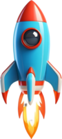 AI generated a cartoon rocket ship with a blue and orange color png