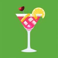 AI generated Liquor Cocktail Drinks Icon Clip Art Sticker Decoration Simple Background photo