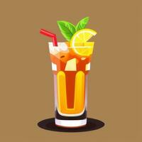 AI generated Liquor Cocktail Drinks Icon Clip Art Sticker Decoration Simple Background photo