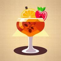 AI generated Liquor Cocktail Drinks Icon Clip Art Sticker Decoration Simple Background photo