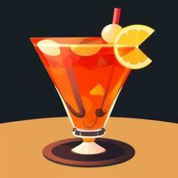 AI generated Liquor Cocktail Drinks Icon Clip Art Sticker Decoration Simple Background photo