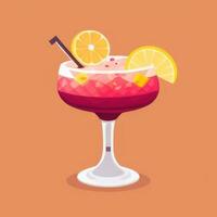 AI generated Liquor Cocktail Drinks Icon Clip Art Sticker Decoration Simple Background photo