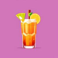 AI generated Liquor Cocktail Drinks Icon Clip Art Sticker Decoration Simple Background photo