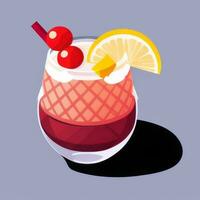 AI generated Liquor Cocktail Drinks Icon Clip Art Sticker Decoration Simple Background photo