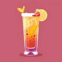 AI generated Liquor Cocktail Drinks Icon Clip Art Sticker Decoration Simple Background photo