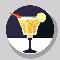 AI generated Liquor Cocktail Drinks Icon Clip Art Sticker Decoration Simple Background photo