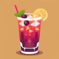 AI generated Liquor Cocktail Drinks Icon Clip Art Sticker Decoration Simple Background photo