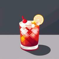 AI generated Liquor Cocktail Drinks Icon Clip Art Sticker Decoration Simple Background photo