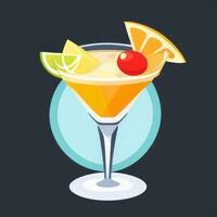 AI generated Liquor Cocktail Drinks Icon Clip Art Sticker Decoration Simple Background photo