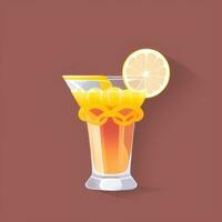 AI generated Liquor Cocktail Drinks Icon Clip Art Sticker Decoration Simple Background photo