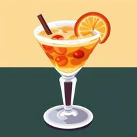 AI generated Liquor Cocktail Drinks Icon Clip Art Sticker Decoration Simple Background photo