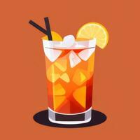 AI generated Liquor Cocktail Drinks Icon Clip Art Sticker Decoration Simple Background photo