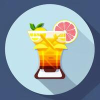 AI generated Liquor Cocktail Drinks Icon Clip Art Sticker Decoration Simple Background photo