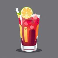 AI generated Liquor Cocktail Drinks Icon Clip Art Sticker Decoration Simple Background photo