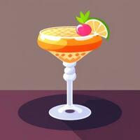 AI generated Liquor Cocktail Drinks Icon Clip Art Sticker Decoration Simple Background photo