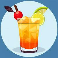 AI generated Liquor Cocktail Drinks Icon Clip Art Sticker Decoration Simple Background photo