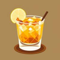 AI generated Liquor Cocktail Drinks Icon Clip Art Sticker Decoration Simple Background photo