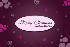 Christmas purple card with New Year minimalistic patterns in different shades of purple color with snowflakes and decorative branches. With text. Horizontal. Vector. vector