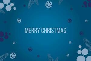 Christmas blue card with New Year minimalistic patterns of different shades of blue color with snowflakes and decorative branches. With text. Horizontal. Vector. vector