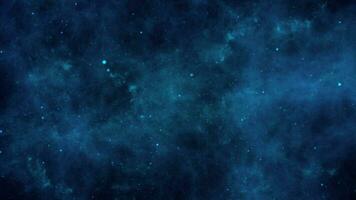 Blue outer space background with gaseous clouds, stars and space dust. video