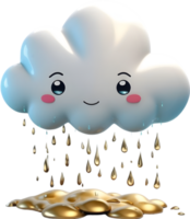 AI generated cloud with rain png