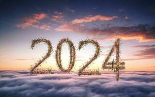 AI generated Happy New Year 2024. photo