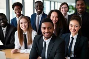 AI generated multi ethnic diverse office staff business photo