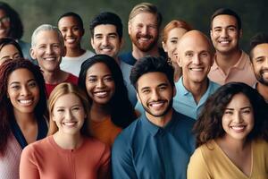 AI generated Multi ethnic diverse group of people photo