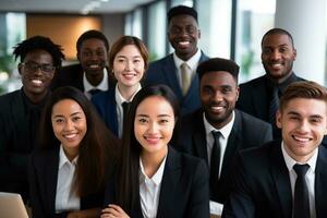 AI generated multi ethnic diverse office staff business photo