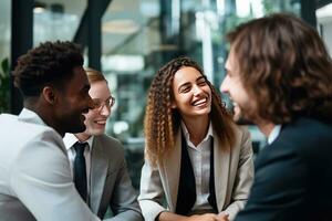 AI generated multi ethnic diverse office staff business photo