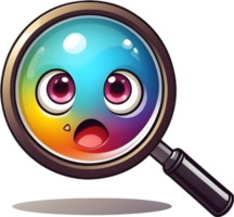 AI generated magnifying glass cartoon png