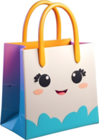 AI generated a shopping bag with a smiley face png