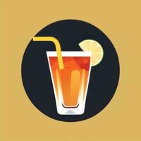 AI generated Liquor Cocktail Drinks Icon Clip Art Sticker Decoration Simple Background photo