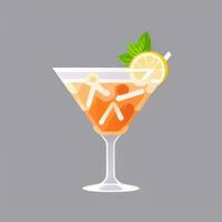 AI generated Liquor Cocktail Drinks Icon Clip Art Sticker Decoration Simple Background photo