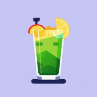 AI generated Liquor Cocktail Drinks Icon Clip Art Sticker Decoration Simple Background photo