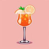 AI generated Liquor Cocktail Drinks Icon Clip Art Sticker Decoration Simple Background photo