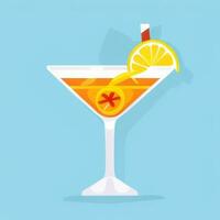 AI generated Liquor Cocktail Drinks Icon Clip Art Sticker Decoration Simple Background photo