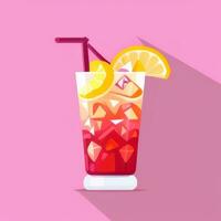 AI generated Liquor Cocktail Drinks Icon Clip Art Sticker Decoration Simple Background photo