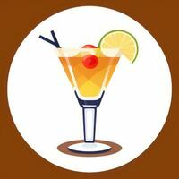 AI generated Liquor Cocktail Drinks Icon Clip Art Sticker Decoration Simple Background photo