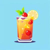 AI generated Liquor Cocktail Drinks Icon Clip Art Sticker Decoration Simple Background photo