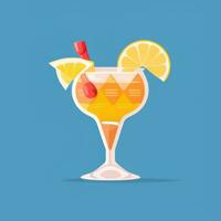 AI generated Liquor Cocktail Drinks Icon Clip Art Sticker Decoration Simple Background photo