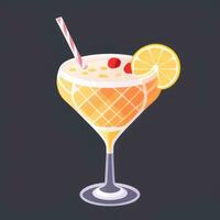 AI generated Liquor Cocktail Drinks Icon Clip Art Sticker Decoration Simple Background photo