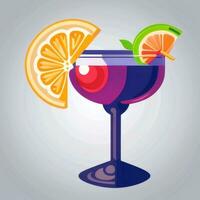 AI generated Liquor Cocktail Drinks Icon Clip Art Sticker Decoration Simple Background photo