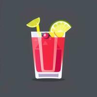 AI generated Liquor Cocktail Drinks Icon Clip Art Sticker Decoration Simple Background photo