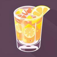 AI generated Liquor Cocktail Drinks Icon Clip Art Sticker Decoration Simple Background photo