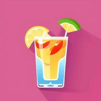 AI generated Liquor Cocktail Drinks Icon Clip Art Sticker Decoration Simple Background photo