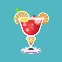 AI generated Liquor Cocktail Drinks Icon Clip Art Sticker Decoration Simple Background photo